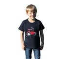 Navy-Red - Back - British Country Collection Childrens-Kids Tractor T-Shirt