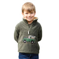 Olive-Cream - Front - British Country Collection Childrens-Kids Offroader & Dogs Fleece Jacket