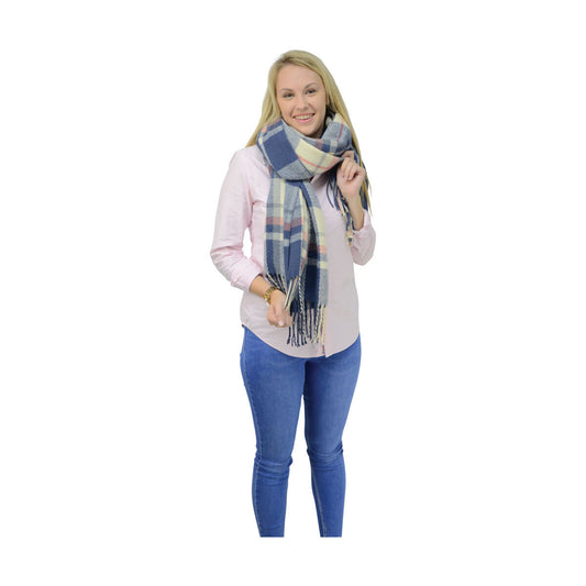 Navy-Fig-White - Front - HyFASHION Womens-Ladies Tartan Supersoft Winter Scarf