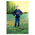 Navy-Red - Side - British Country Collection Childrens-Kids Tractor Hoodie