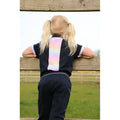 Navy-Pastel - Close up - Little Rider Girls Dazzling Dream Polo Shirt