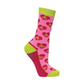 Pink-Lime-Hot Pink - Back - Hy Childrens-Kids Thelwell Collection Hugs Socks (Pack of 3)