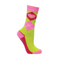 Pink-Lime-Hot Pink - Lifestyle - Hy Childrens-Kids Thelwell Collection Hugs Socks (Pack of 3)