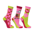 Pink-Lime-Hot Pink - Front - Hy Childrens-Kids Thelwell Collection Hugs Socks (Pack of 3)