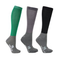 Spearmint Green-Pencil Point Grey-Black - Front - Hy Womens-Ladies Active Socks (Pack of 3)