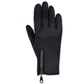 Black - Front - Hy Stalactite Zipped Riding Gloves