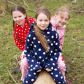 Noble Navy - Back - Supreme Products Childrens-Kids Dotted Fleece Jumpsuit