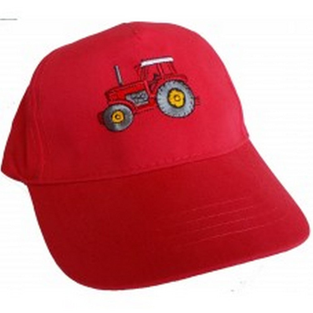 Red-Green - Front - British Country Collection Childrens-Kids Tractor Baseball Cap