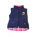 Navy - Front - British Country Collection Childrens-Kids Three Fat Ponies Quilted Riding Gilet