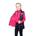 Navy-Pink - Side - Little Rider Childrens-Kids Analise Reversible Padded Riding Gilet