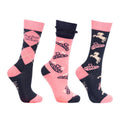Navy-Peach - Front - Little Rider Childrens-Kids The Princess And The Pony Socks (Pack of 3)
