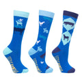 Cobalt Blue-Navy - Front - Little Knight Childrens-Kids Farm Collection Bamboo Socks (Pack of 3)
