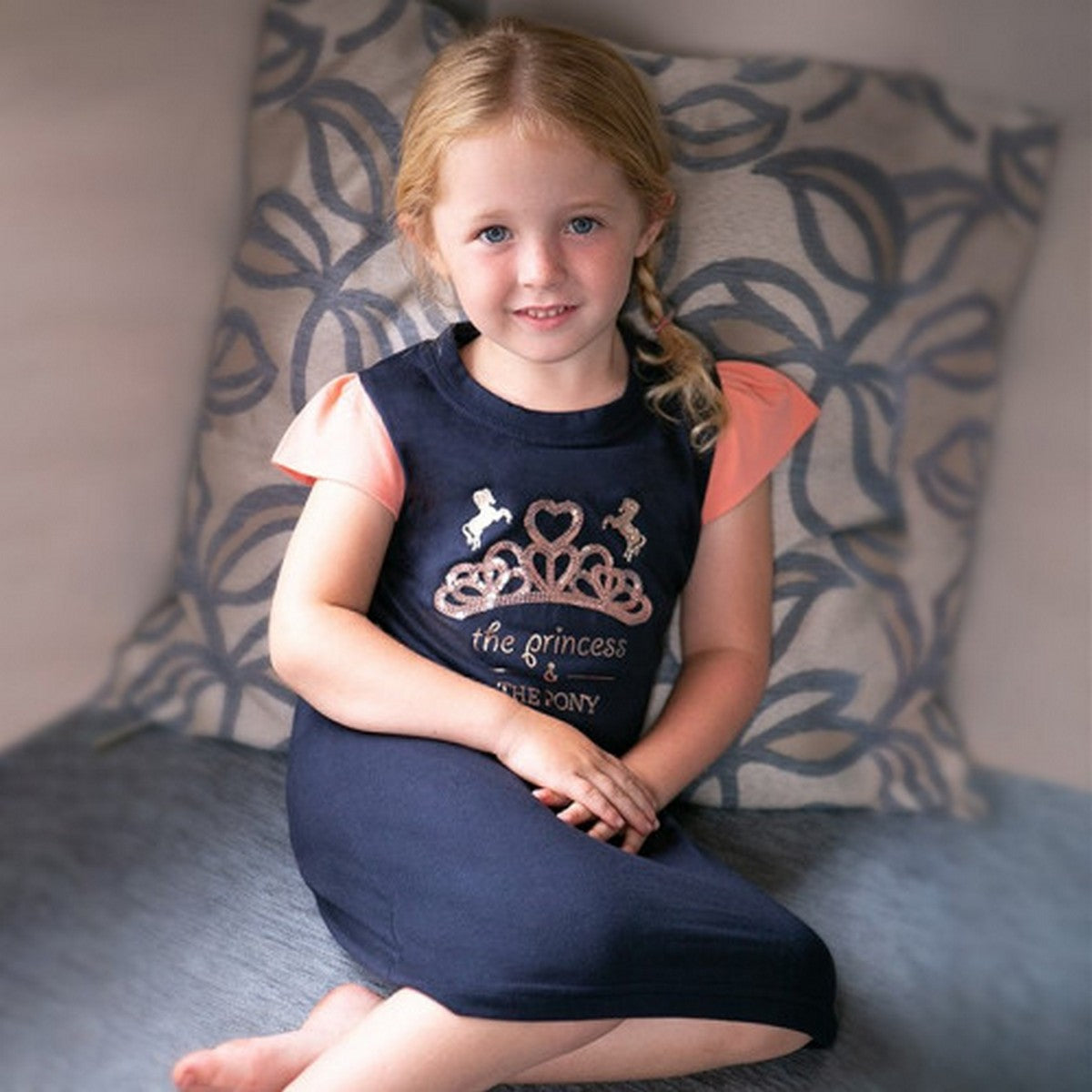 Navy-Peach - Lifestyle - Little Rider Girls The Princess And The Pony Nightie