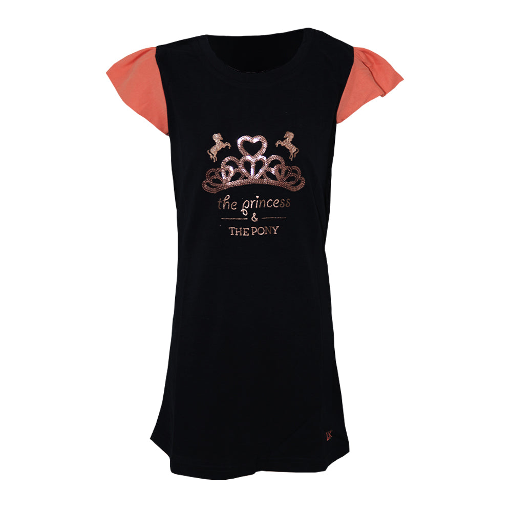 Navy-Peach - Front - Little Rider Girls The Princess And The Pony Nightie