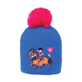 Cobalt Blue-Magenta - Front - Hy Childrens-Kids Thelwell Collection Race Bobble Beanie