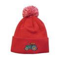 Red - Front - British Country Collection Childrens-Kids Tractor Pom Pom Beanie