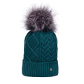 Alpine Green - Front - Hy Unisex Adult Vanoise Bobble Cable Knit Beanie