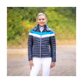 Navy-White-Blue - Close up - Coldstream Womens-Ladies Southdean Quilted Coat