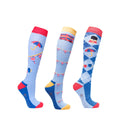 Sky Blue-Royal Red - Front - Hy Unisex Adult Love From London Socks (Pack of 3)