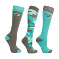 Pacific Blue-Grey - Front - HyFASHION Childrens-Kids Socks (Pack of 3)