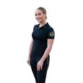 Black-Gold - Front - Supreme Products Womens-Ladies Active Show Rider Polo Shirt