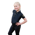Black-Gold - Front - Supreme Products Childrens-Kids Active Show Rider Polo Shirt