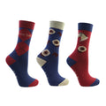 Navy-Burgundy - Front - Little Rider Girls Riding Star Collection Socks (Pack of 3)