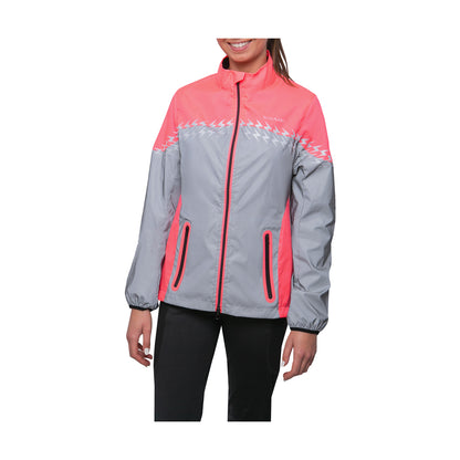 Pink-Silver - Front - Silva Flash Womens-Ladies Lightweight Reflective Jacket