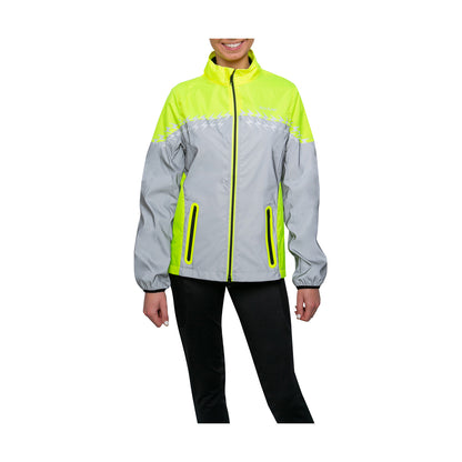 Yellow-Silver - Front - Silva Flash Womens-Ladies Lightweight Reflective Jacket