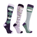 Purple-Moss - Front - Hy Womens-Ladies Socks (Pack of 3)