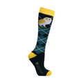 Navy-Yellow - Back - Hy Womens-Ladies Night Owl Socks (Pack of 3)