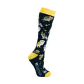 Navy-Yellow - Side - Hy Womens-Ladies Night Owl Socks (Pack of 3)