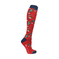 Navy-Red-Green - Side - HyFASHION Womens-Ladies Ruby The Robin Christmas Socks (Pack of 3)