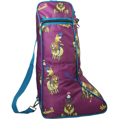 Imperial Purple-Pacific Blue - Front - Thelwell Pony Friends Boot Bag
