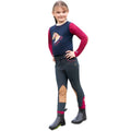 Navy-Burgundy - Lifestyle - Little Rider Girls Riding Star Collection Long-Sleeved T-Shirt