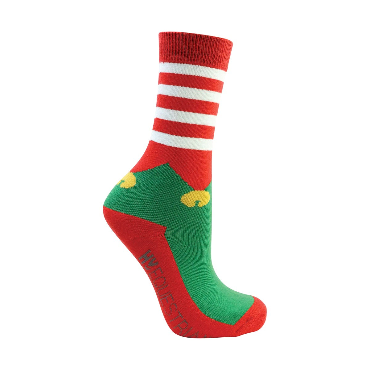Red-Green-Yellow - Side - Hy Childrens-Kids Festive Feet Christmas Socks (Pack of 3)