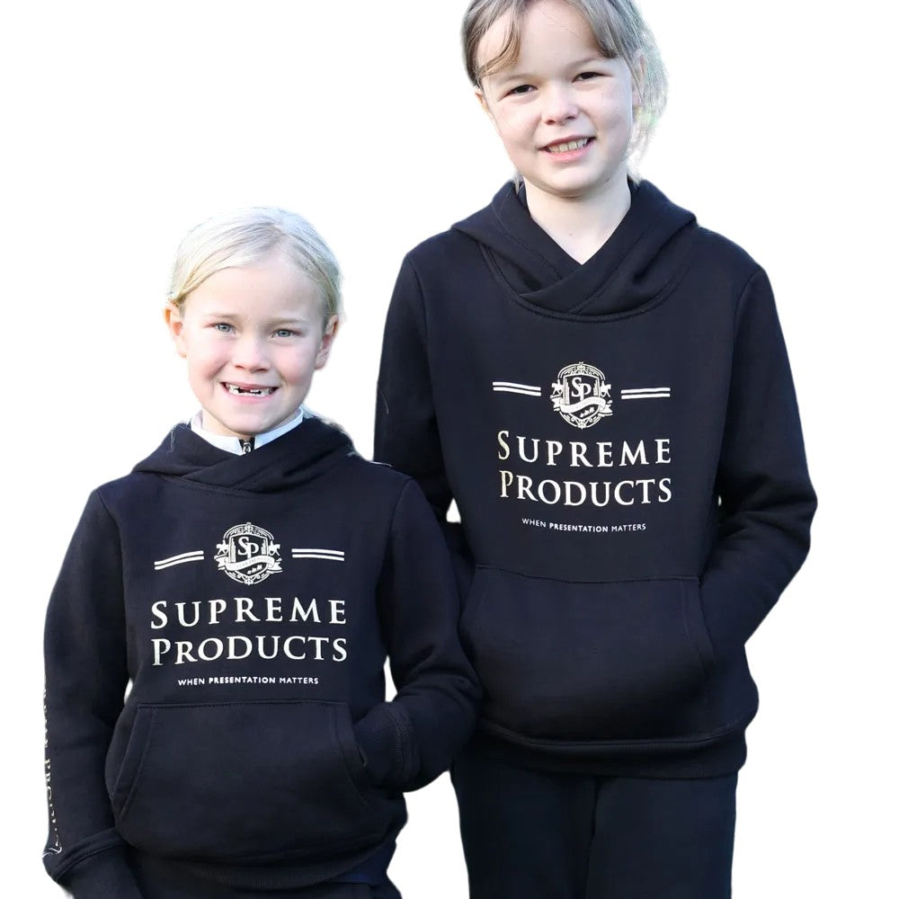 Black-Gold - Front - Supreme Products Childrens-Kids Active Show Rider Hoodie