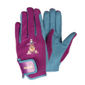 Imperial Purple-Pacific Blue - Front - Thelwell Girls Riding Gloves