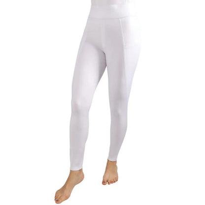 White - Front - Hy Childrens-Kids Melton Horse Riding Tights