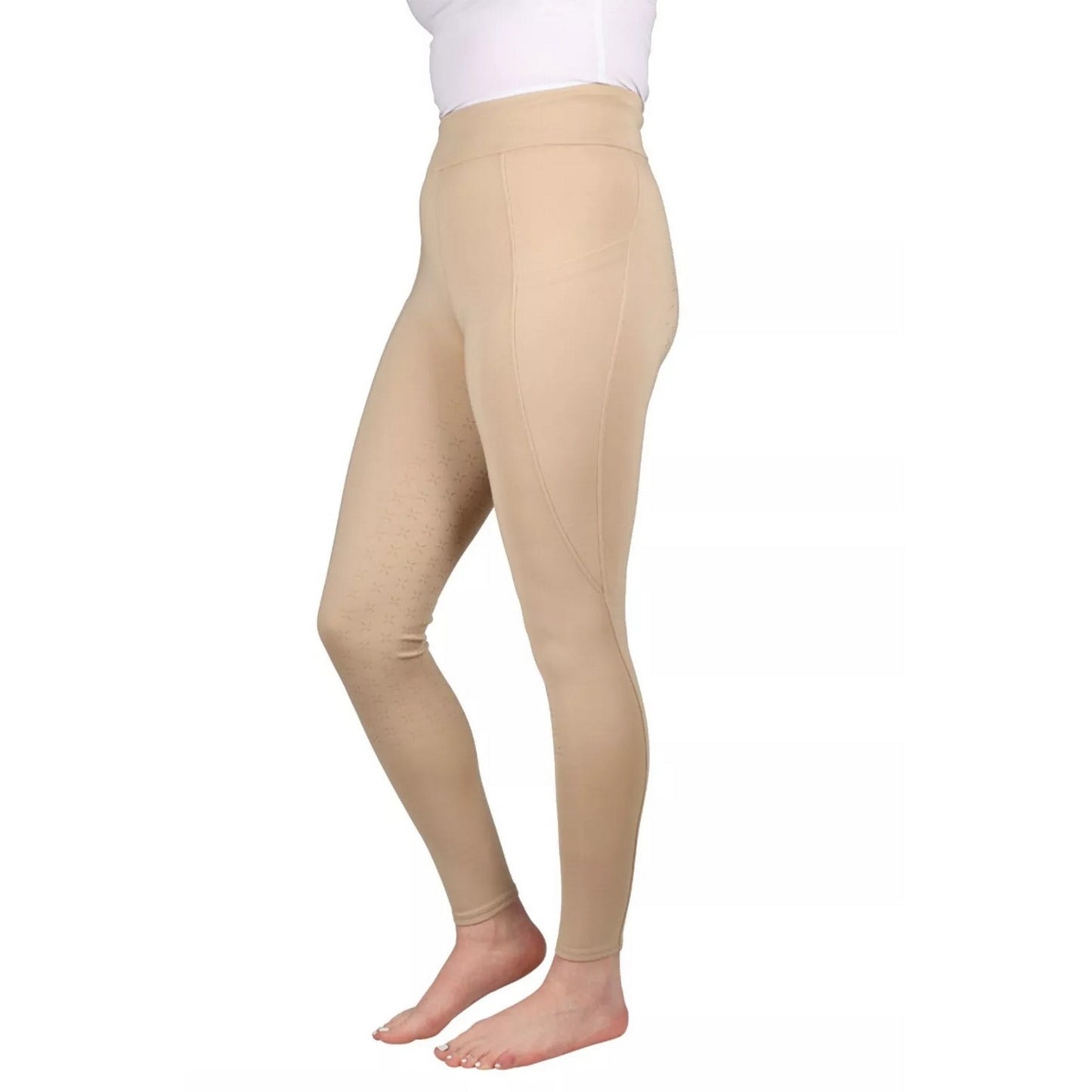 Beige - Front - HyPERFORMANCE Womens-Ladies Melton Flex Horse Riding Tights
