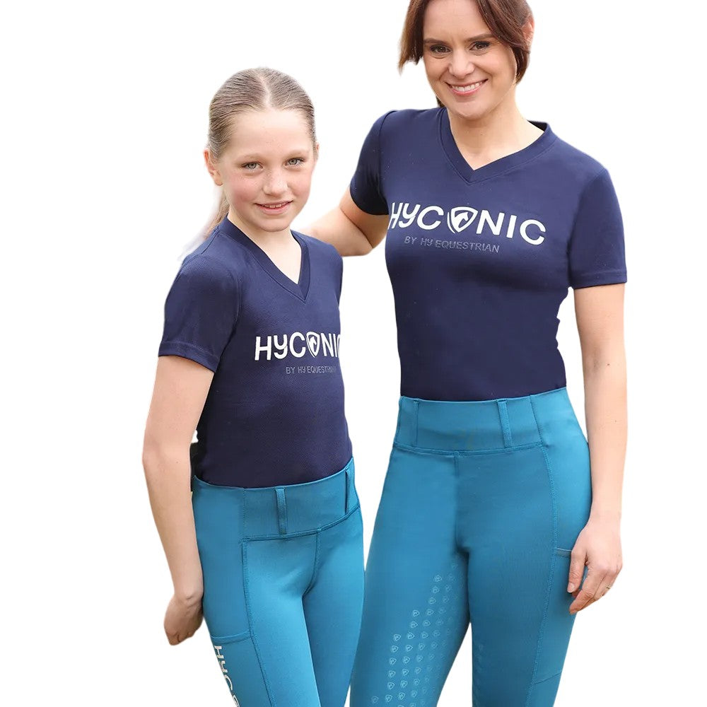Navy - Side - HYCONIC Womens-Ladies Short-Sleeved T-Shirt