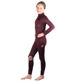 Plum-Rose Gold - Side - HyFASHION Childrens-Kids Enchanted Collection Base Layer Top