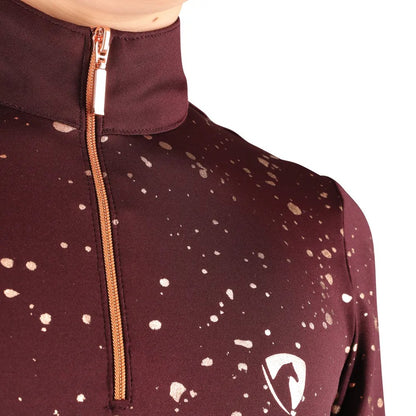 Plum-Rose Gold - Pack Shot - HyFASHION Childrens-Kids Enchanted Collection Base Layer Top