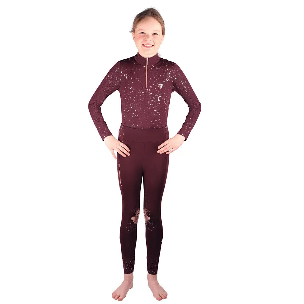 Plum-Rose Gold - Front - HyFASHION Childrens-Kids Enchanted Collection Base Layer Top