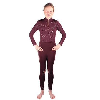Plum-Rose Gold - Front - HyFASHION Childrens-Kids Enchanted Collection Base Layer Top