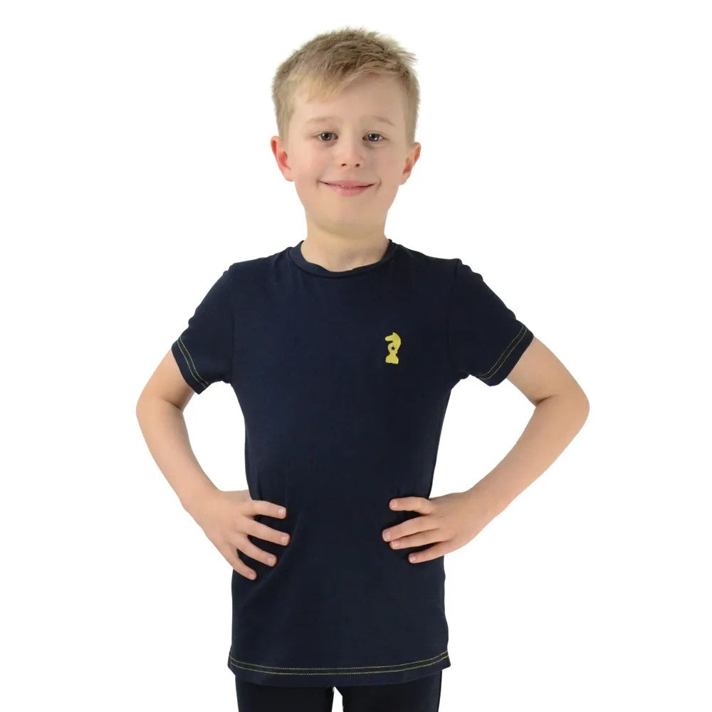 Navy-Yellow - Front - Little Knight Boys Lancelot T-Shirt