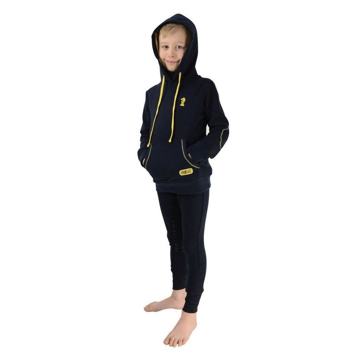 Navy-Yellow - Back - Little Knight Boys Lancelot Hoodie