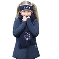 Navy-Blush - Back - Little Rider Childrens-Kids Pony Passion Headband & Scarf Set