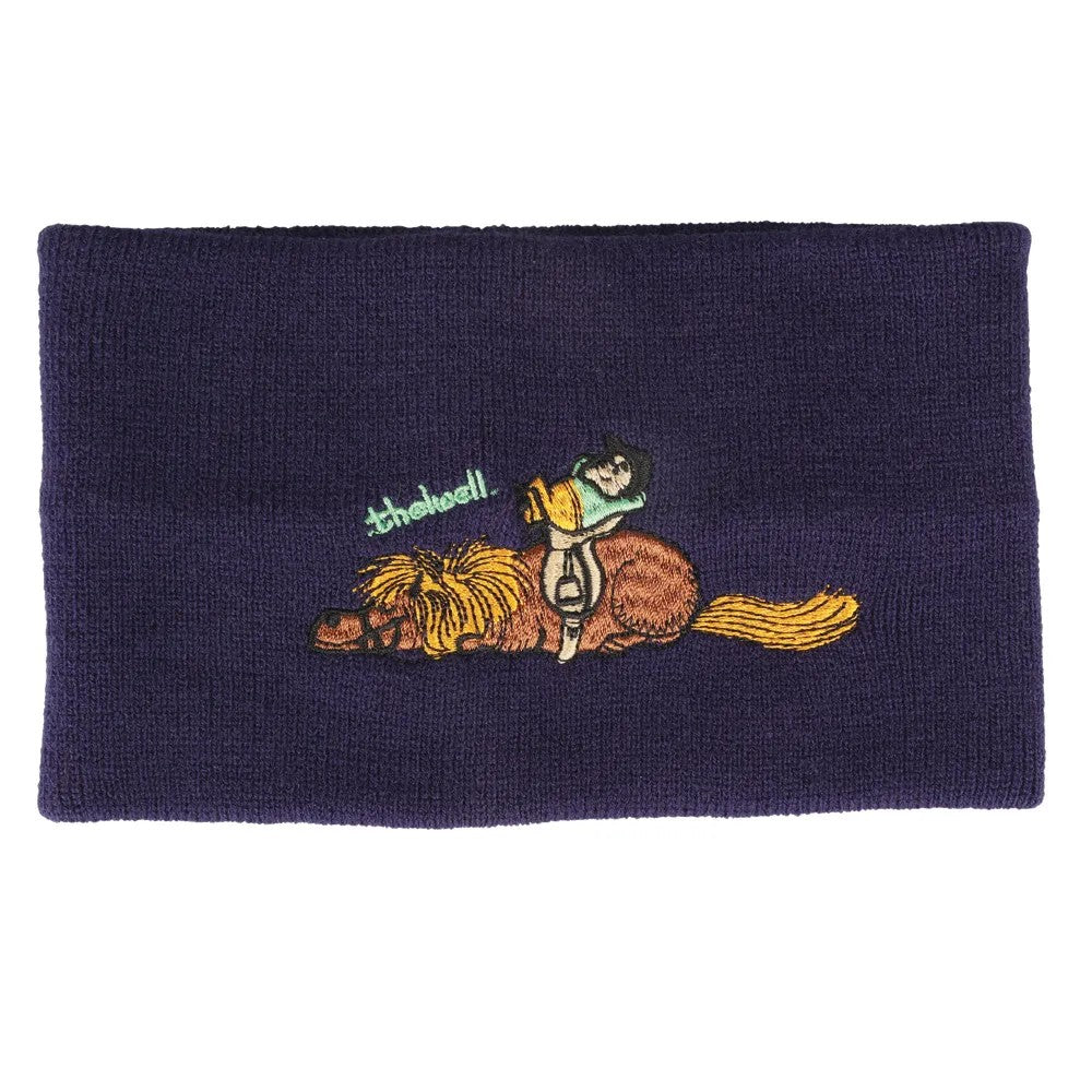 Navy-Red - Back - Hy Childrens-Kids Thelwell Collection Practice Makes Perfect Snood