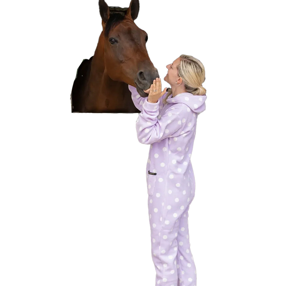 Lavish Lilac - Front - Supreme Products Womens-Ladies Polka Dot Fleece Jumpsuit